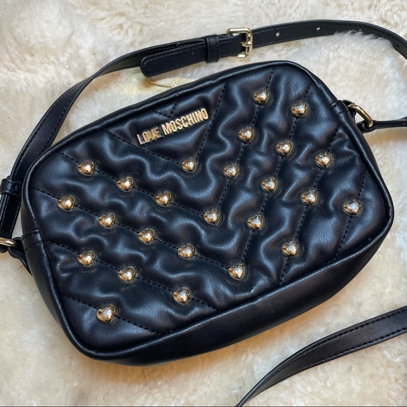 Love Moschino Black Heart Studded Crossbody Bag - Picture 2 of 10